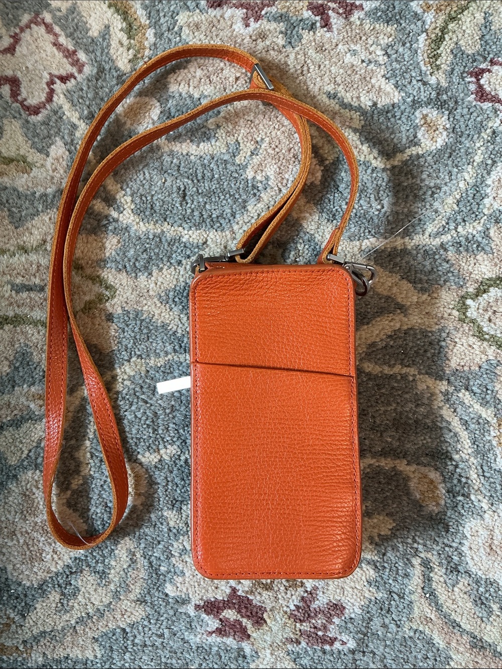 Hammitt Bright Orange Leather Phone Pouch with Studs - Picture 2 of 7